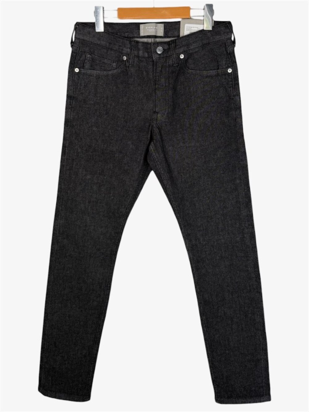 EVERLANE NWT The Selvedge Slim Fit Mid Rise Denim Jeans - Black - Size 30 x 32